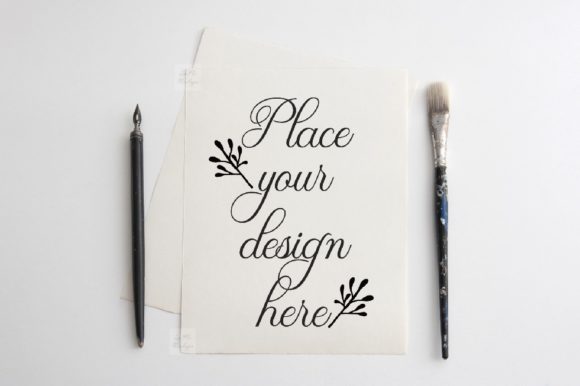 8x10 Flatlay Paper Print Mockup