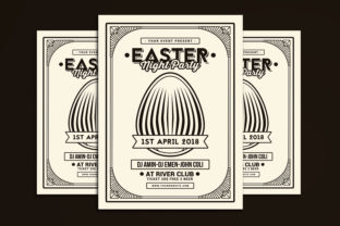 Easter Party Flyer Art Deco Style